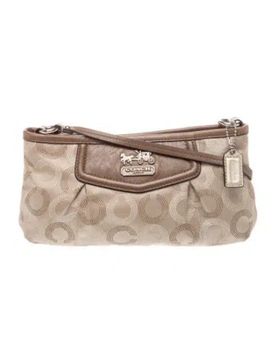 Pre-owned Coach Canvas Clutch In Neutral