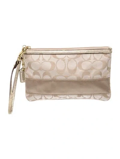 Pre-owned Coach Canvas Clutch In Neutral