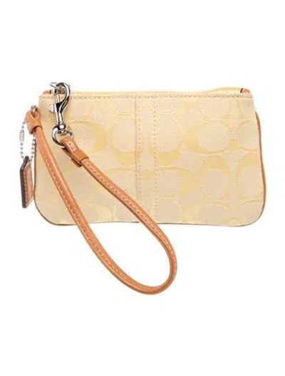 Pre-owned Coach Canvas Clutch In Neutral