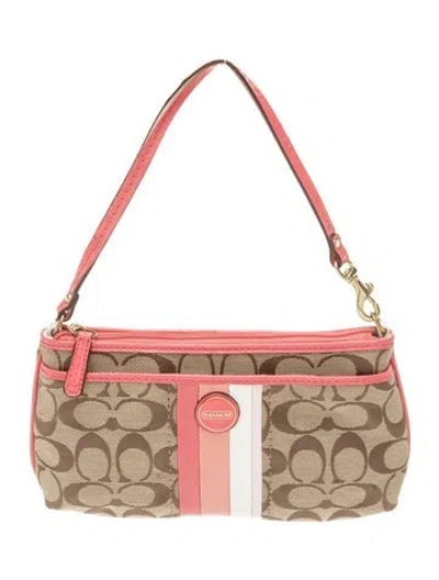 Pre-owned Coach Canvas Clutch In Neutrals