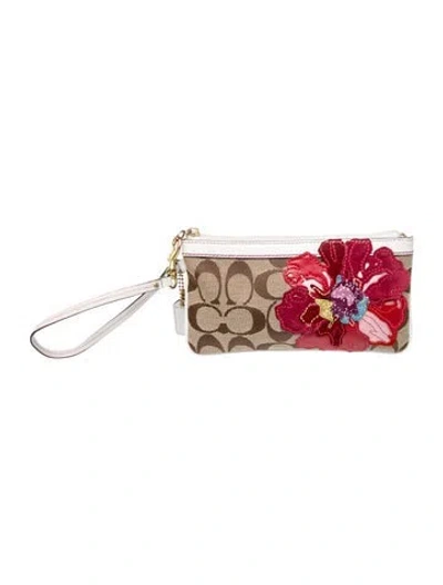Pre-owned Coach Canvas Clutch In Neutrals