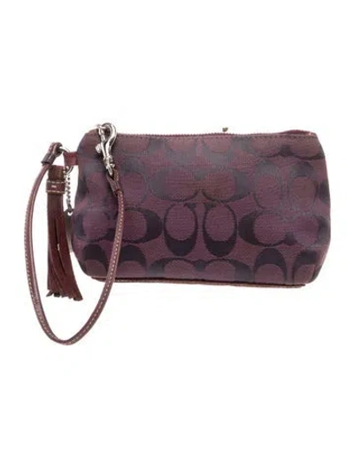 Pre-owned Coach Canvas Clutch In Purple