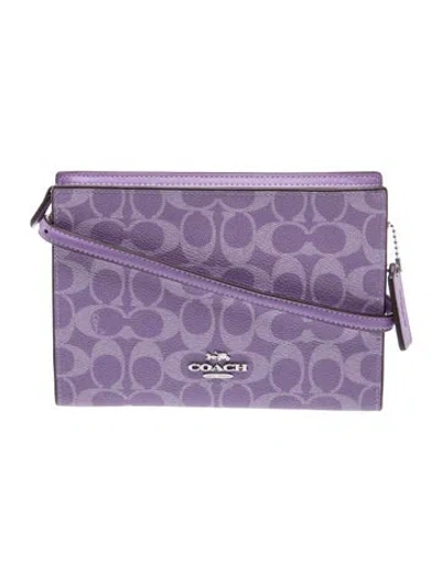 Pre-owned Coach Canvas Clutch In Purple