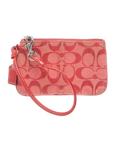 Pre-owned Coach Canvas Clutch In Red
