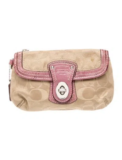 Pre-owned Coach Canvas Clutch Vintage In Brown
