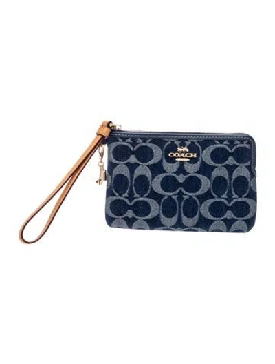 Pre-owned Coach Canvas Clutch W/ Tags In Blue