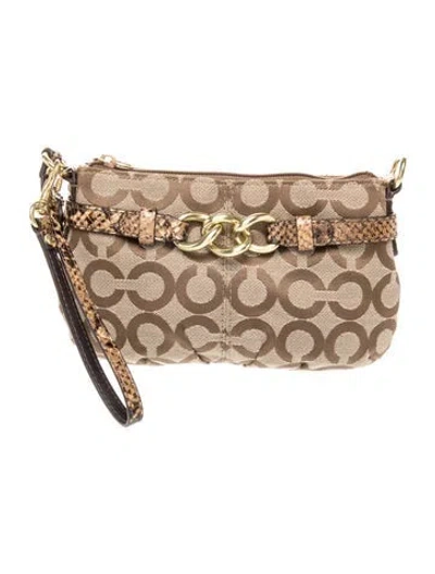Pre-owned Coach Canvas Clutch W/ Tags In Brown