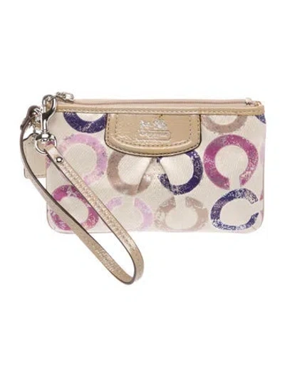 Pre-owned Coach Canvas Clutch W/ Tags In Neutral