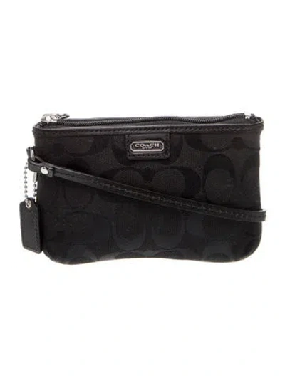 Pre-owned Coach Canvas Crossbody Bag In Black
