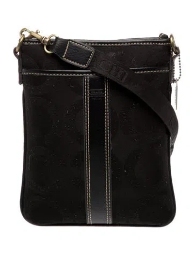 Pre-owned Coach Canvas Crossbody Bag In Black