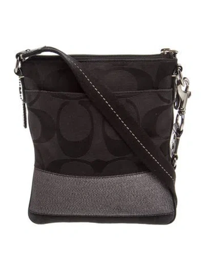 Pre-owned Coach Canvas Crossbody Bag In Black