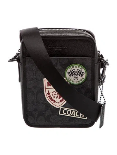 Pre-owned Coach Canvas Crossbody Bag In Black