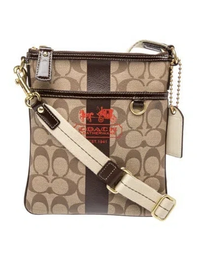 Pre-owned Coach Canvas Crossbody Bag In Brown