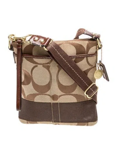 Pre-owned Coach Canvas Crossbody Bag In Brown