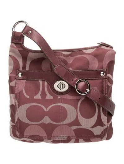 Pre-owned Coach Canvas Crossbody Bag In Burgundy