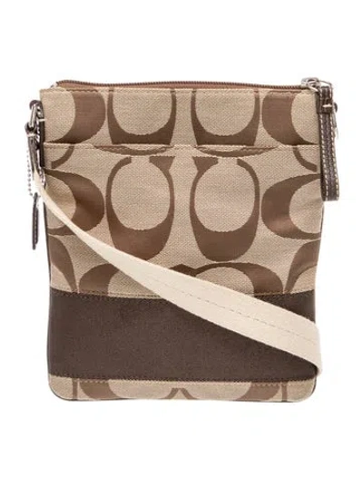 Pre-owned Coach Canvas Crossbody Bag In Neutral