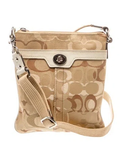 Pre-owned Coach Canvas Crossbody Bag In Neutral