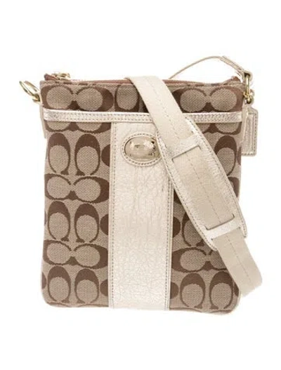 Pre-owned Coach Canvas Crossbody Bag In Neutral
