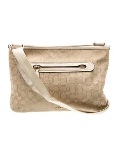 Pre-owned Coach Canvas Crossbody Bag In Neutral