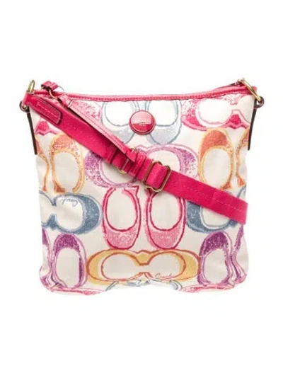 Pre-owned Coach Canvas Crossbody Bag In Neutral