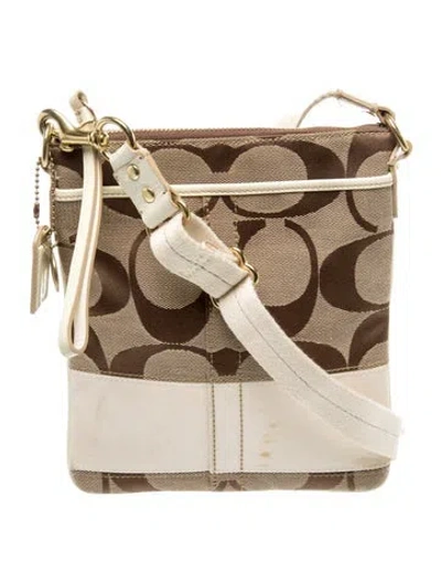 Pre-owned Coach Canvas Crossbody Bag In Neutral