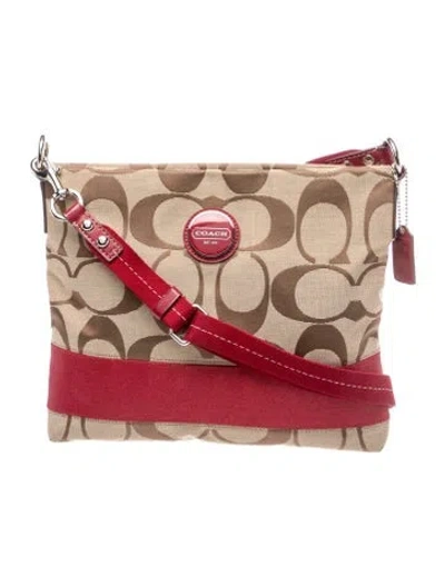 Pre-owned Coach Canvas Crossbody Bag In Neutral