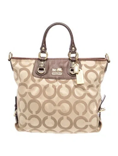 Pre-owned Coach Canvas Crossbody Bag In Neutral