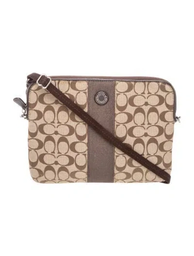 Pre-owned Coach Canvas Crossbody Bag In Neutrals