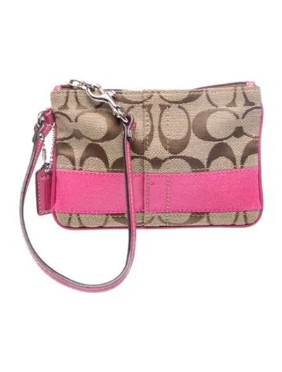 Pre-owned Coach Canvas Crossbody Bag In Pink