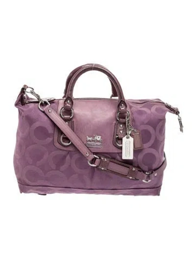 Pre-owned Coach Canvas Crossbody Bag In Purple