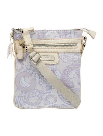 Pre-owned Coach Canvas Crossbody Bag In White