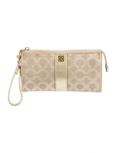 Pre-owned Coach Canvas Evening Bag In Neutral