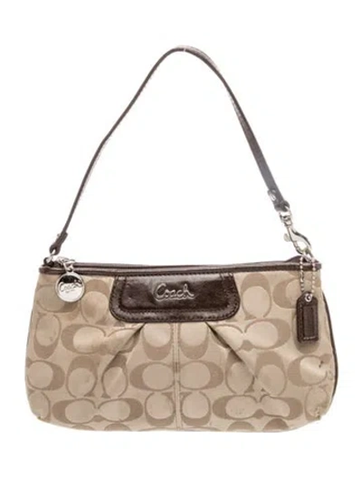 Pre-owned Coach Canvas Evening Bag In Neutral