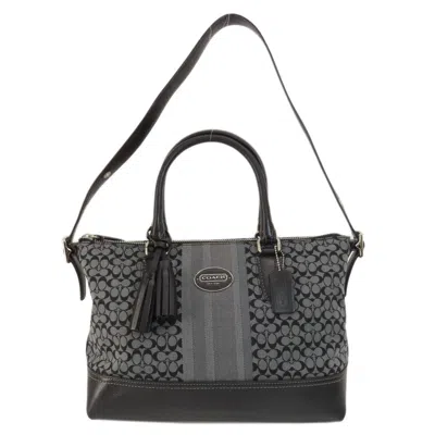 Pre-owned Coach Canvas Handbag () In Black