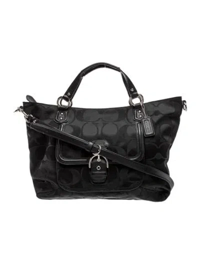 Pre-owned Coach Canvas Hobo In Black