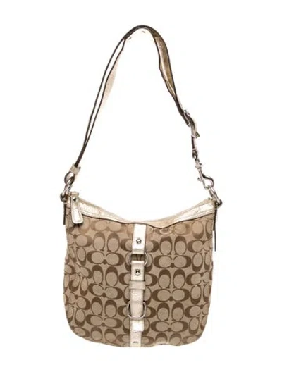 Pre-owned Coach Canvas Hobo In Brown