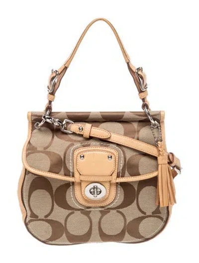 Pre-owned Coach Canvas Hobo In Brown