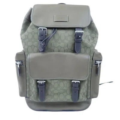 Pre-owned Coach Canvas Leather Backpack () In Green
