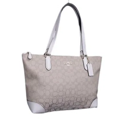 Pre-owned Coach Canvas Leather Handbag Shoulder Bag Tote Bag () In Multi