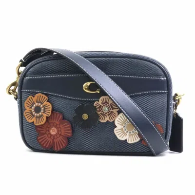 Pre-owned Coach Canvas Leather Shoulder Bag () In Blue