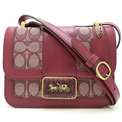 Pre-owned Coach Canvas Leather Shoulder Bag () In Blue
