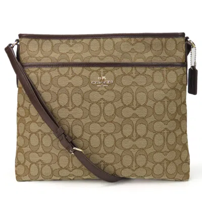 Pre-owned Coach Canvas Leather Shoulder Bag () In Brown