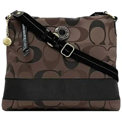 Pre-owned Coach Canvas Leather Shoulder Bag () In Brown