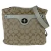 Coach Canvas Leather Shoulder Bag In Sand