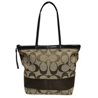 Pre-owned Coach Canvas Leather Shoulder Bag Tote Bag () In Multi