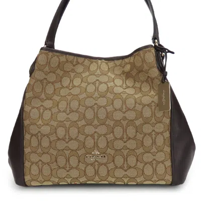 Pre-owned Coach Canvas Leather Tote Bag () In Brown