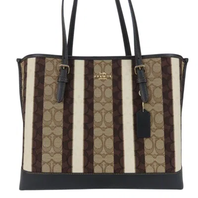 Pre-owned Coach Canvas Leather Tote Bag () In Multi