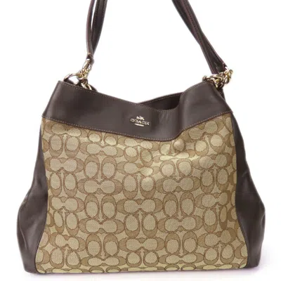 Pre-owned Coach Canvas Leather Tote Bag () In Multi