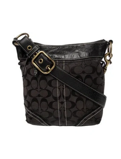 Pre-owned Coach Canvas Messenger Bag In Black