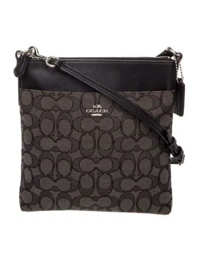 Pre-owned Coach Canvas Messenger Bag In Black